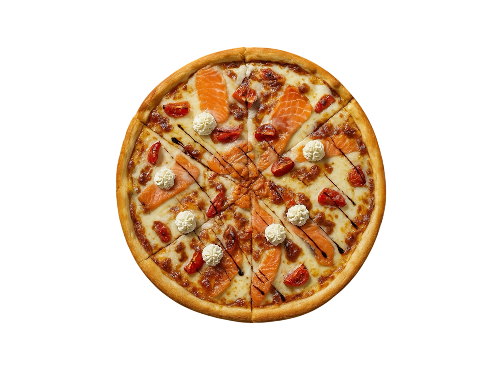 Піца вершкова з лососем